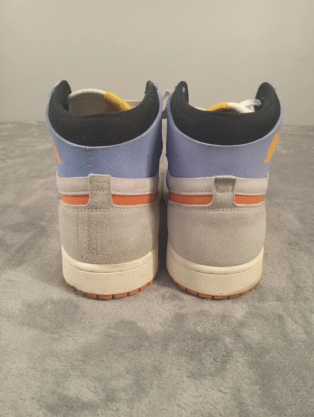 Air Jordan 1 High Top Sneakers - Blue, Orange, Cream Suede Size 11